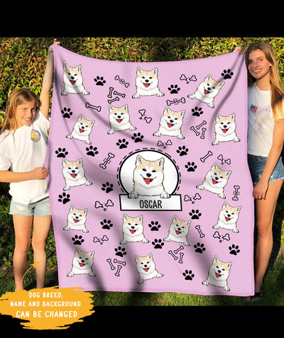 Lovely Dog - Personalized Custom Fleece Blanket - Gifts For Dog Lovers
