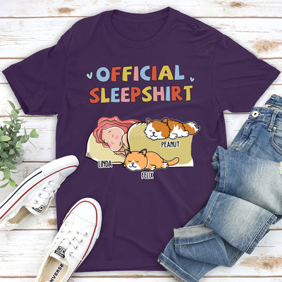 Sleeping Cat Sleepshirt - Personalized Custom Unisex T-shirt