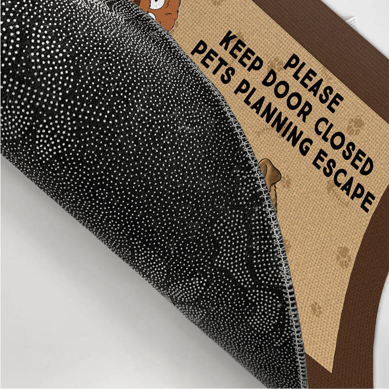 Keep Door Closed Pets - Personalized Custom Doormat
