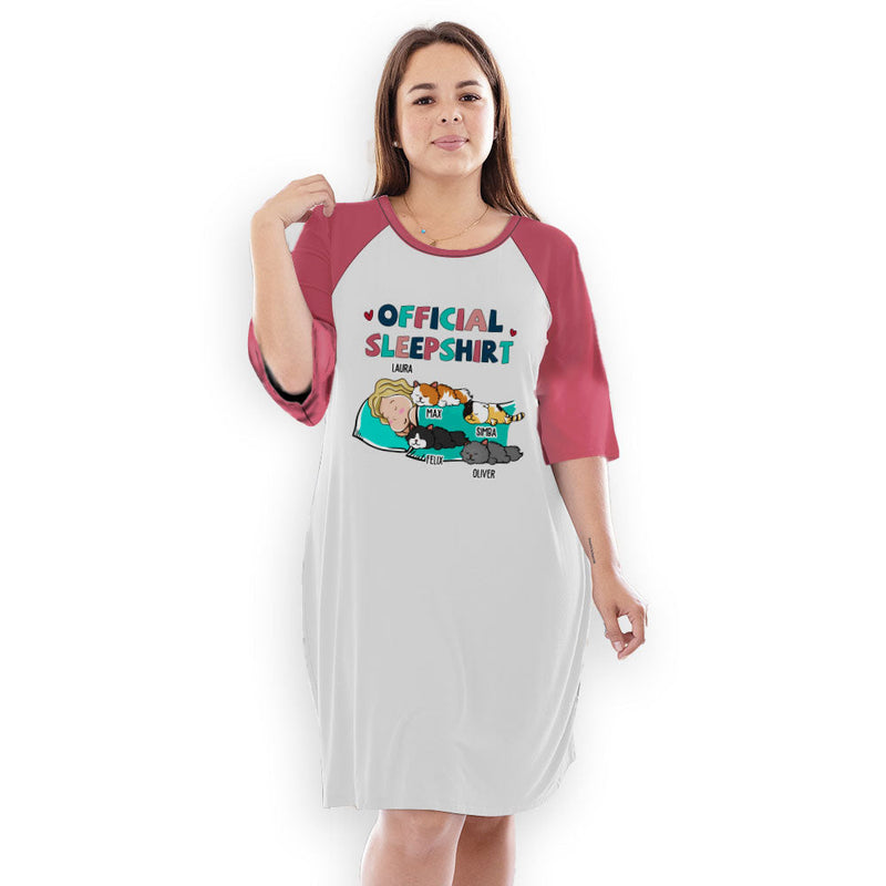 Cat Official Sleepshirt - Personalized Custom 3/4 Sleeve Dress