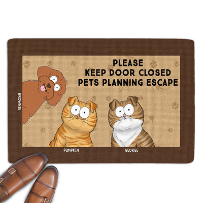 Keep Door Closed Pets - Personalized Custom Doormat