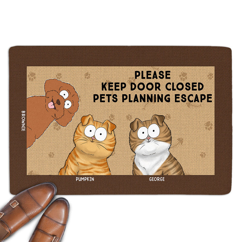 Keep Door Closed Pets - Personalized Custom Doormat
