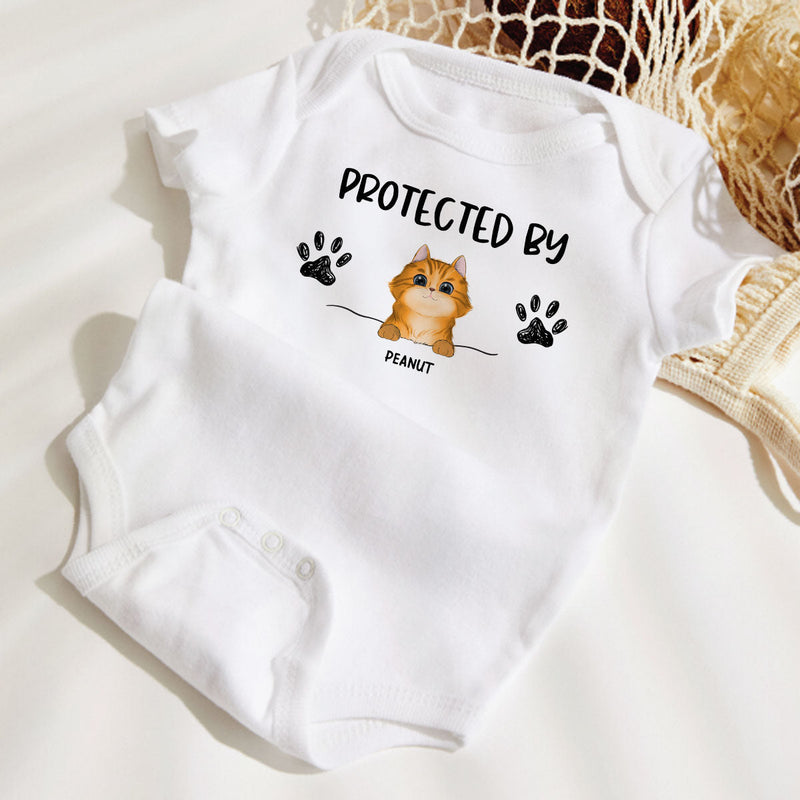 Protected By Dog - Personalized Custom Baby Onesie