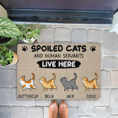 Spoiled Cats Live Here - Personalized Custom Doormat