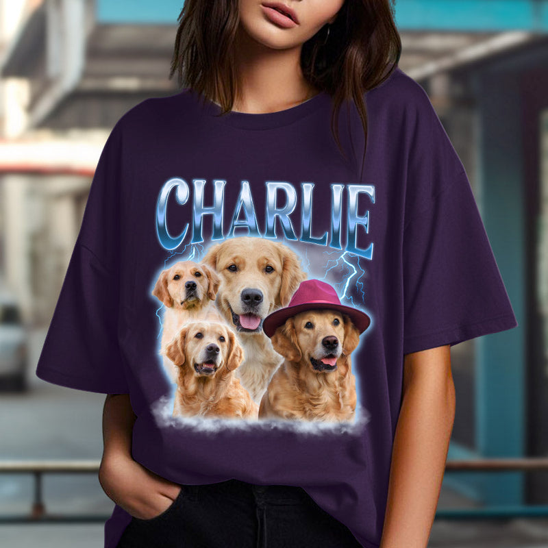 Custom Pet Face Vintage Version 3 - Personalized Custom Unisex T-shirt