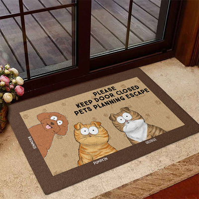 Keep Door Closed Pets - Personalized Custom Doormat