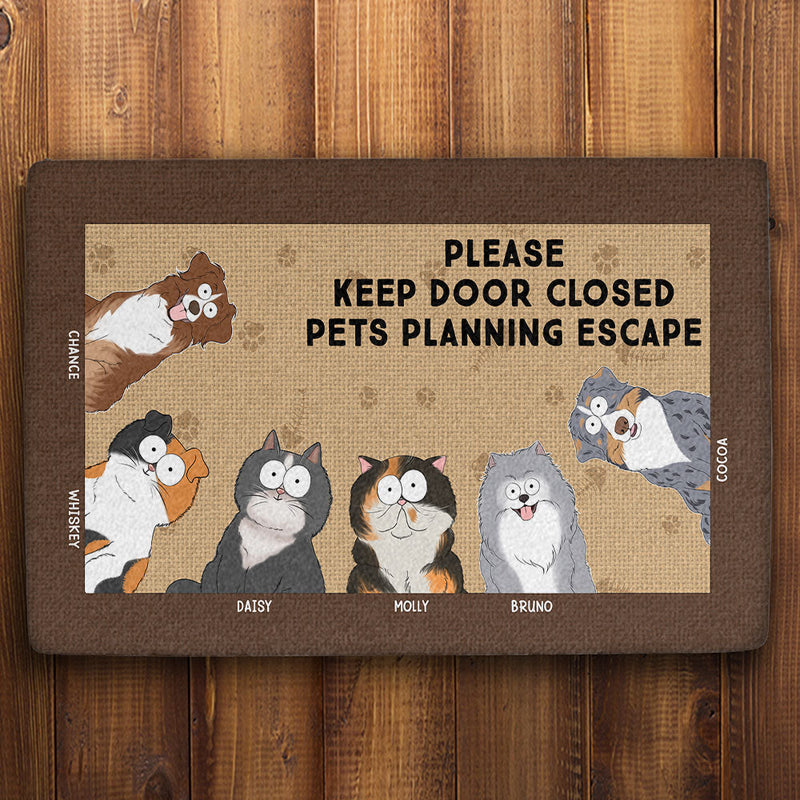 Keep Door Closed Pets - Personalized Custom Doormat