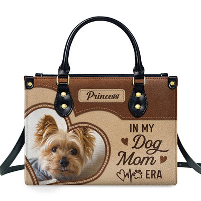 Dog Mom Era Heart - Personalized Custom Leather Bag