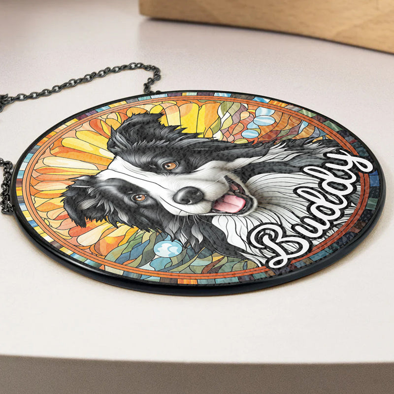 Portrait From Pet Photo - Personalized Custom Window Hanging Suncatcher