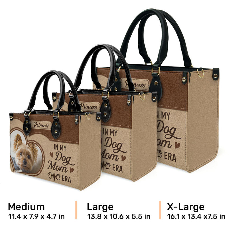 Dog Mom Era Heart - Personalized Custom Leather Bag