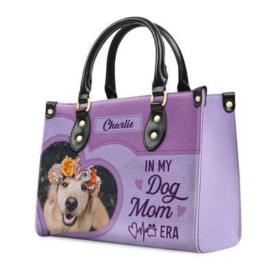 Dog Mom Era Heart - Personalized Custom Leather Bag