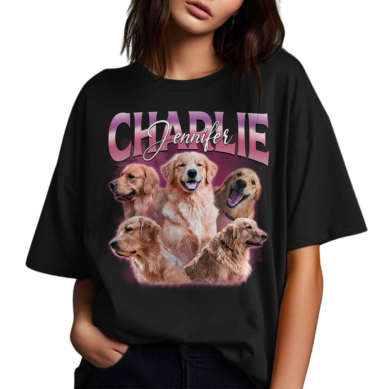 Custom Pet Face Vintage Version 2 - Personalized Custom Unisex T-shirt