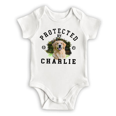 Protected By Pets Photo - Personalized Custom Baby Onesie