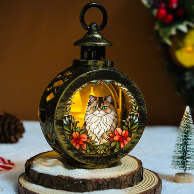 Portrait Lovely Cat - Personalized Custom Christmas Lantern