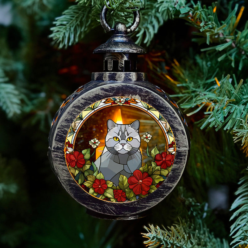 Portrait Lovely Cat - Personalized Custom Christmas Lantern