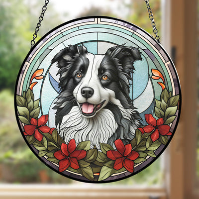 Custom Photo A Heartbeat At My Feet - Personalized Custom Window Hanging Suncatcher