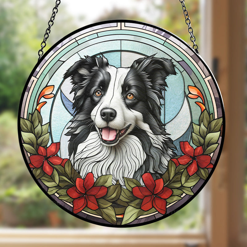 Custom Photo A Heartbeat At My Feet - Personalized Custom Window Hanging Suncatcher