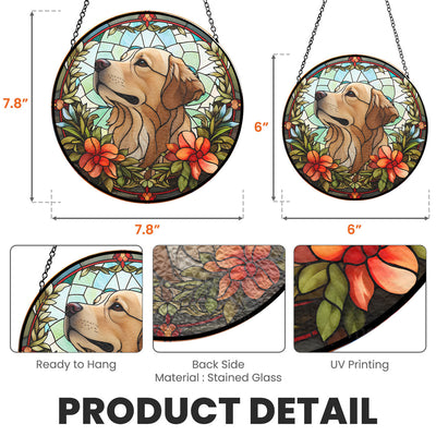 Custom Photo A Heartbeat At My Feet - Personalized Custom Window Hanging Suncatcher
