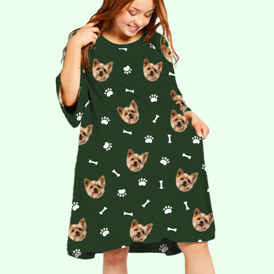 Pet Face - Personalized Custom Photo 3/4 Sleeve Dress