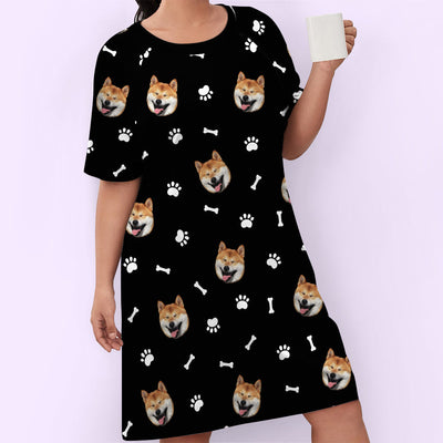 Pet Face - Personalized Custom Photo 3/4 Sleeve Dress