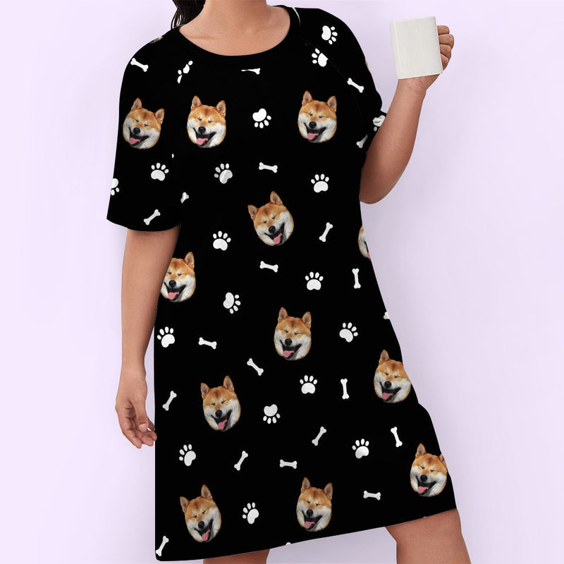 Pet Face - Personalized Custom Photo 3/4 Sleeve Dress
