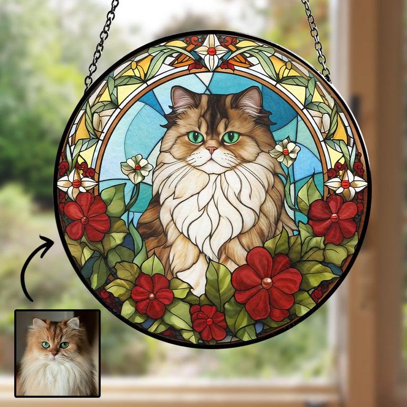 Custom Photo Loss of A Cat - Personalized Custom Window Hanging Suncatcher