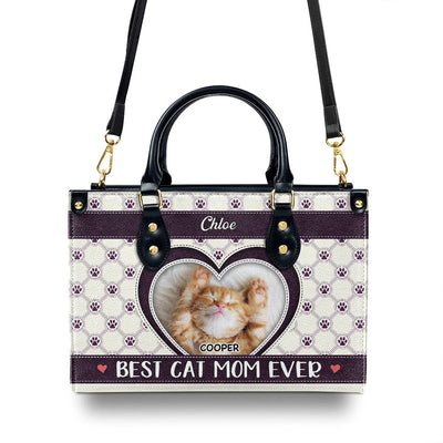 Best Fur Mom Ever - Personalized Custom Leather Bag