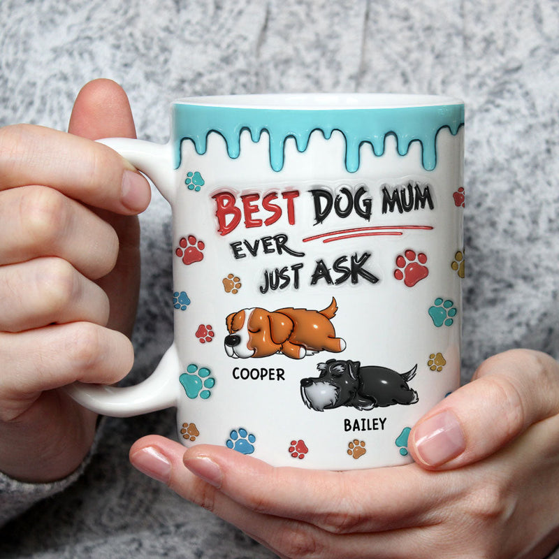 Best Dog Dad Ever - Personalized Custom 3D Inflated Effect Mug
